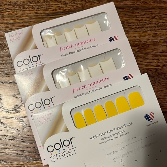 ColorStreet Nail Strips 3-pack French Manicure(2)/Yellow - Picture 1 of 3